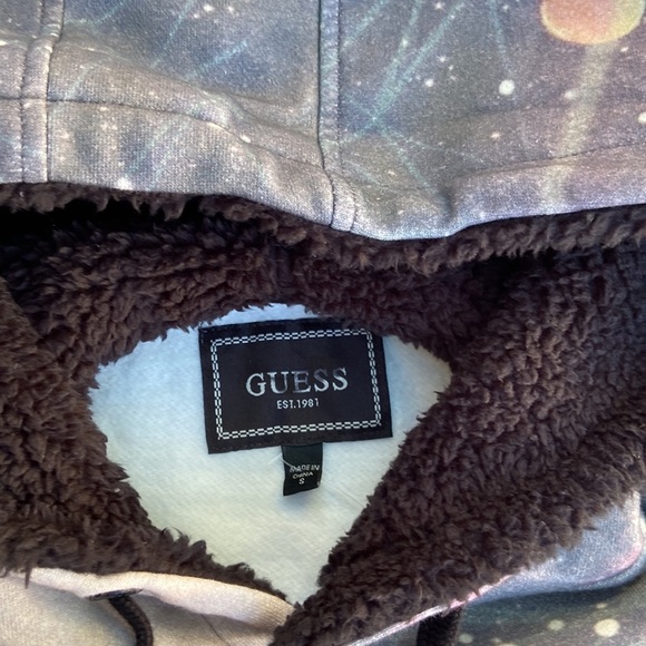 New GUESS Roy Fleece Space Gray Hoodie SZ XS - Picture 7 of 8